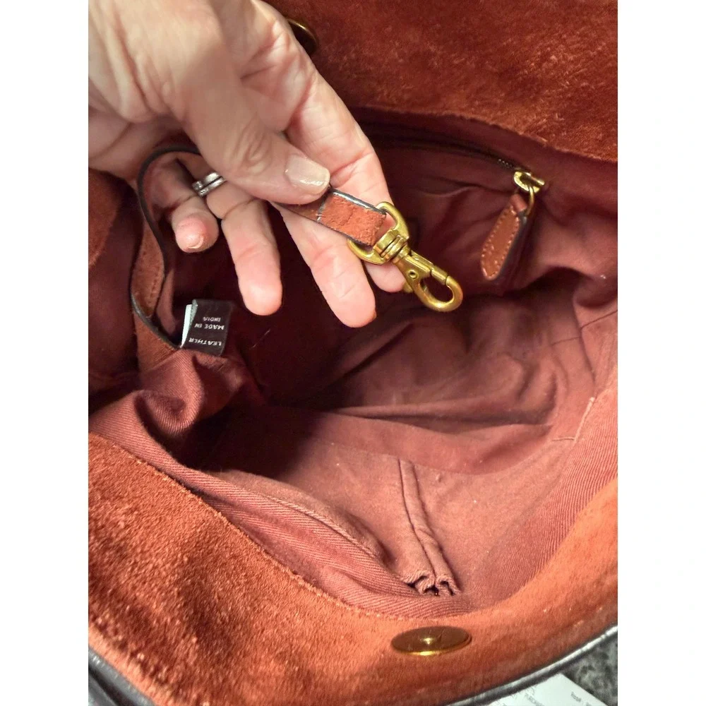 Frye Lena Hobo Bag Cognac Brown Leather Small Bucket Crossbody DB323